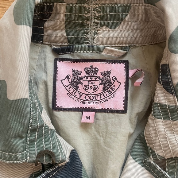 Juicy Couture Vintage Cotton Camo Cropped Trench Coat - Picture 2 of 3